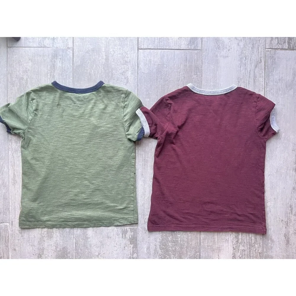 GAP Lot Set of 2 Boys Kid Youth Short Sleeve Casual Graphic T-Shirt School S 6-7